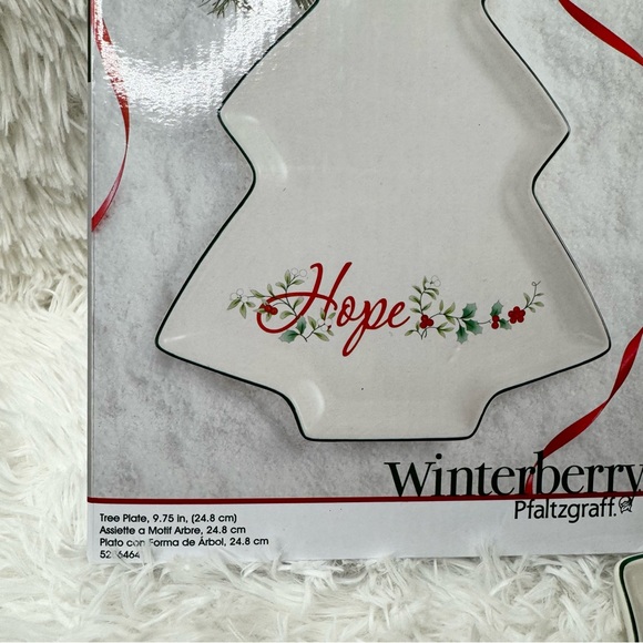 Pfaltzgraff Winterberry Hope Christmas Tree Plate Candy Dish Collectible Decor - Picture 2 of 6